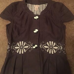 Anthropologie Elevenses brown jacket size 4